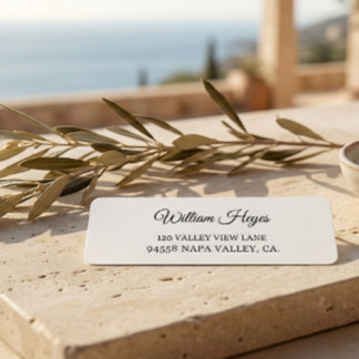 Étiquette Modern Brush Handwritten Return Address Label