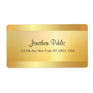 Étiquette Modern Elegant Faux Gold Cool Script Template