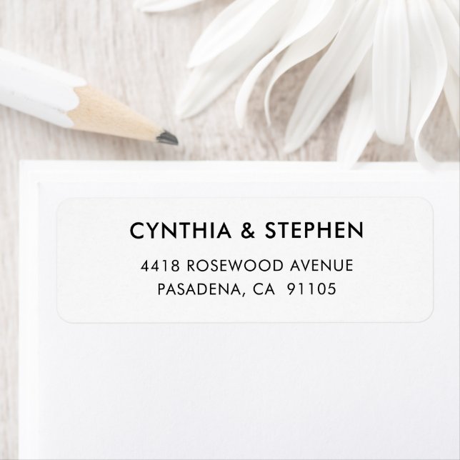 Étiquette Modern Elegant Simple Wedding Return Address (En situation)