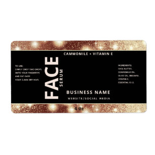 Étiquette Modern elegant  sparkle simple face serum label