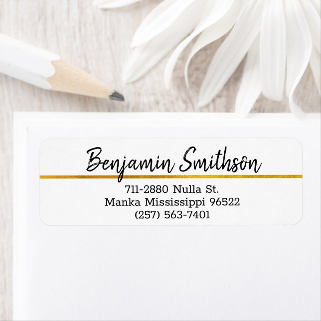Étiquette Modern Faux Gold Luxe Adresse de retour personnali (En situation)