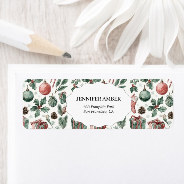 Étiquette Modern Festive Holiday Simple Rustic Boho (En situation)