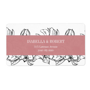 Étiquette Modern Garden Pink Floral wedding
