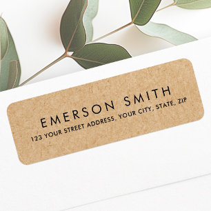 Étiquette Modern Kraft paper look return address