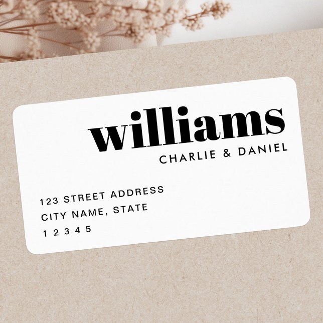Étiquette Modern minimal white return address (Modern minimal white return address label)