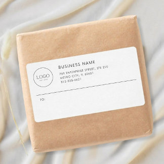 Étiquette Modern Minimalist Business Logo Shipping Label