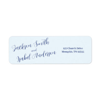 Étiquette Modern Minimalistic Blue Return Address Label