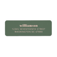 Modern Pink and Green Nom Adresse de retour