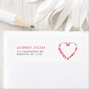 Étiquette Modern Pink Red Hearts Baby shower Adresse de reto