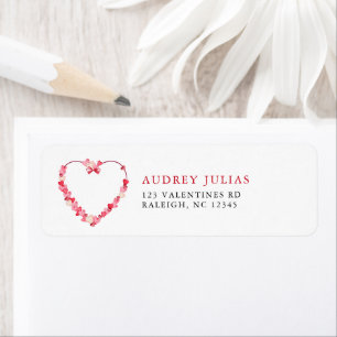 Étiquette Modern Pink Red Hearts Baby shower Adresse de reto