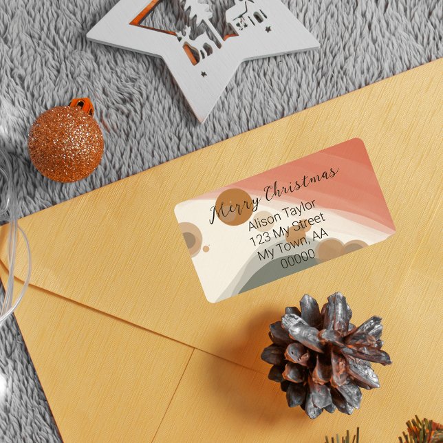 Étiquette Modern Red Green Christmas Retourne Adresse (Modern Red Green Christmas Return Address Label
)