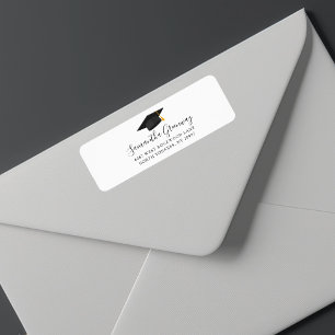 Étiquette Modern Script Graduation 2025 Return Adresse