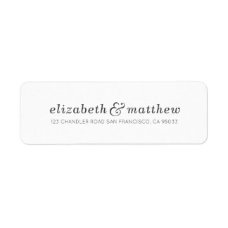 Étiquette Modern Simple Elegant Typographie Adresse de retou