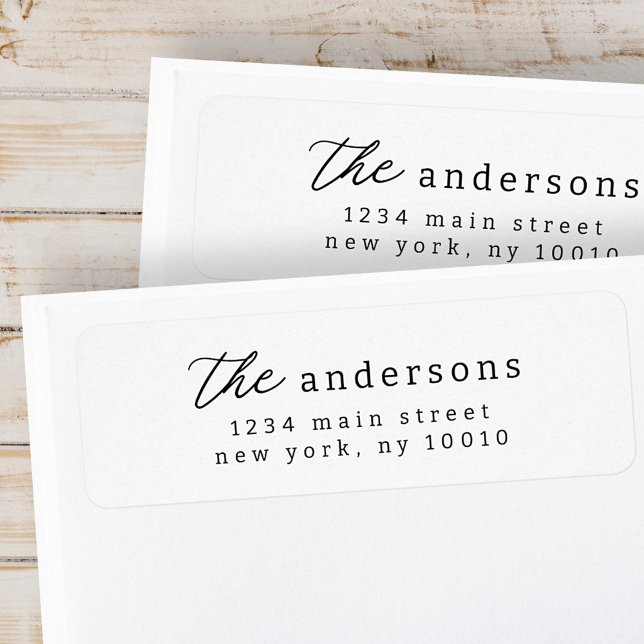 Étiquette Modern Simple Typographie Adresse de retour (Créateur téléchargé)