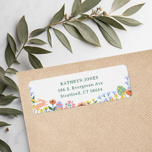 Étiquette Modern Spring Floral Adresse de retour