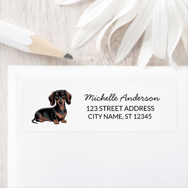 Étiquette Modern tendance Dachshund Dog Adresse de retour (En situation)