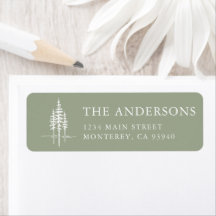 Modern Tree Forest Rustic Mariage Adresse de retou