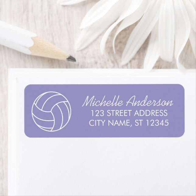 Étiquette Modern Trendy Volleyball Return Address (En situation)