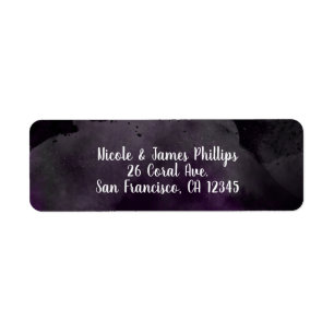 Étiquette Modern Watercolor  Moody Plum Purple Party Wedding