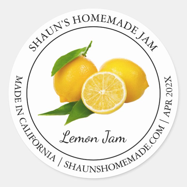 Étiquette moderne à la confiture de citron (Devant)