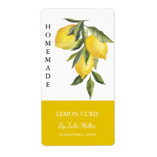 Étiquette moderne à la crème de citron fait maison