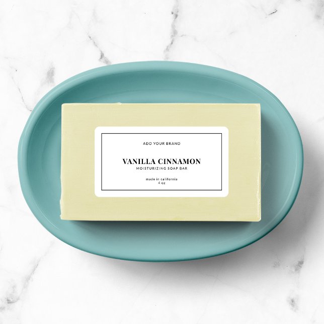 Étiquette Moderne Ajoutez votre marque Black Border Étiquett (Créateur téléchargé)