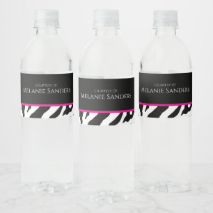 Étiquette moderne branché de bouteille Zebra avec 