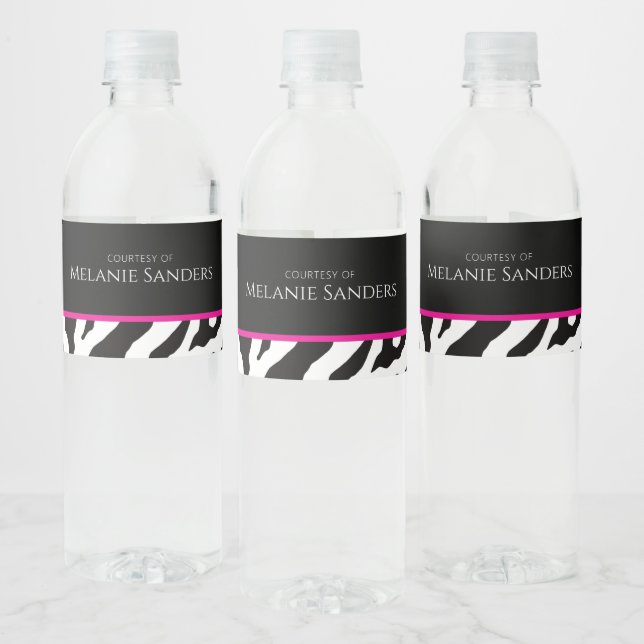 Étiquette moderne branché de bouteille Zebra avec  (Bouteilles)