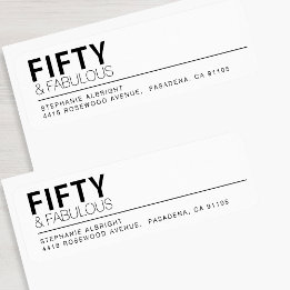 Étiquette Moderne Cinquante ans et Fantastique Fête d'annive