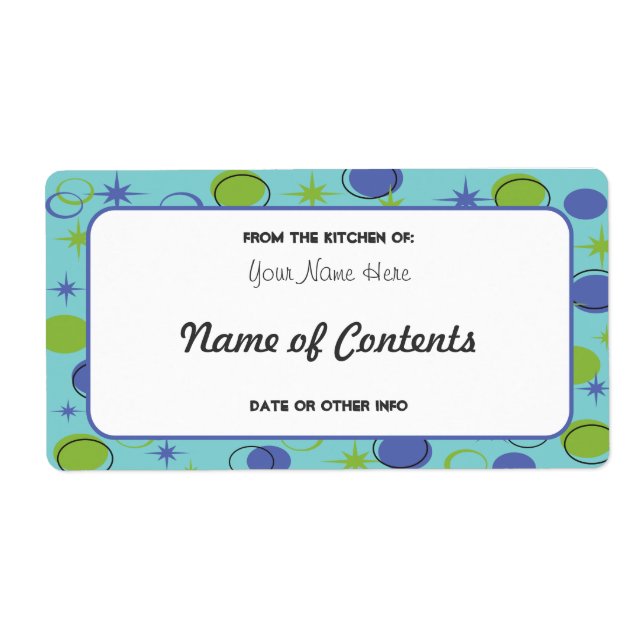 Étiquette moderne de Canning Jar au milieu du sièc (Devant)