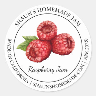 Étiquette moderne de confiture de framboise