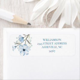 Étiquette Moderne Elegant Chic Dusty Mariage bleu