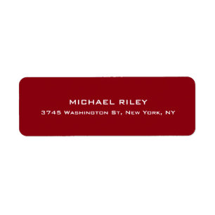 Étiquette Moderne Élégant Cute Unique Couleur Rouge Profond