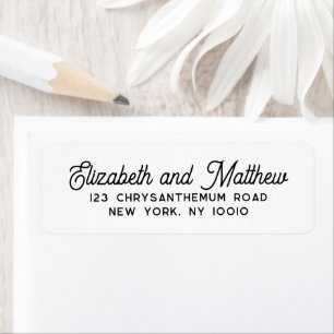 Étiquette Moderne Elegant minimaliste Mariage Adresse de ret