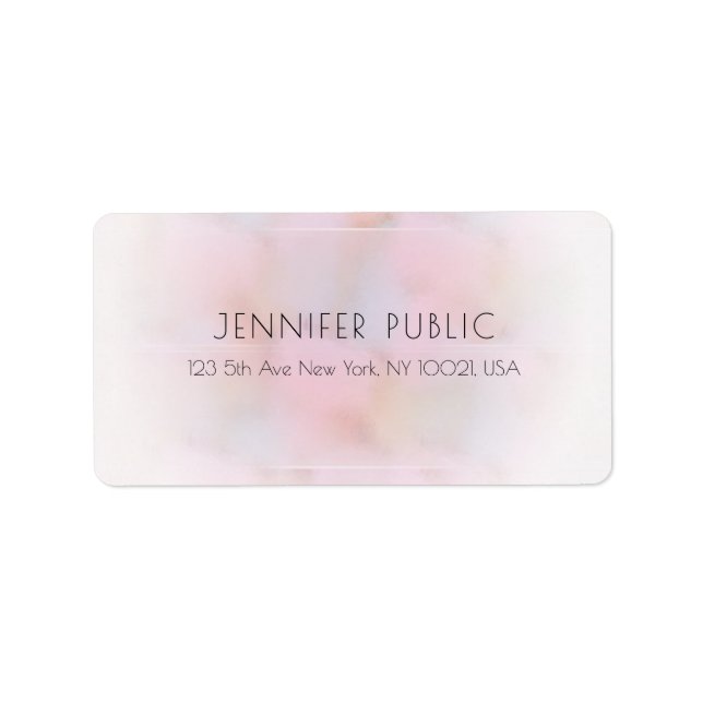 Étiquette Moderne Élégant Pastel Couleurs Simple Modèle (Devant)