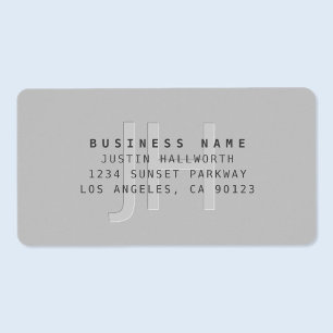 Étiquette Moderne Faux Embossés Monogramme Adresse d'entrepr