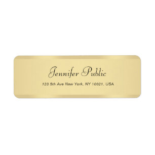 Étiquette Moderne Faux Or manuscrit Script Modèle Chic