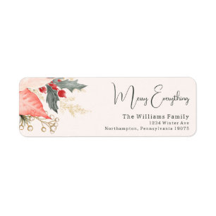 Étiquette Moderne Floral Joyeux Tout Retourner Adresse