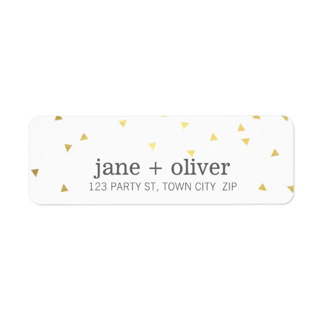 ÉTIQUETTE MODERNE geo triangle confetti mignon or  (Devant)