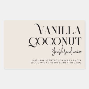 Étiquette moderne minimaliste de marque de bougie