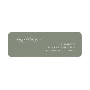 Étiquette Moderne minimaliste Happy Holidays Adresse de reto