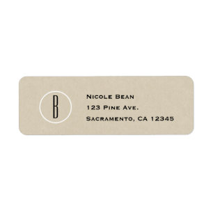 Étiquette Moderne minimaliste Kraft Rustic Chic Monogram Mar