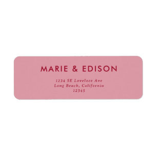 Étiquette Moderne minimaliste Mariage élégant Adresse de ret