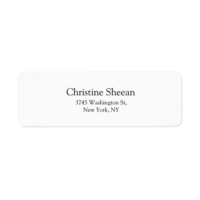 Étiquette Moderne Noir & Blanc Plaine Élégant (Devant)