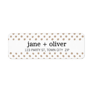 Étiquette MODERNE POLKA POT DOT motif kraft mignon