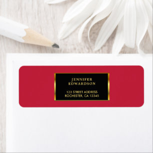 Étiquette Moderne professionnel or noir cardinal rouge