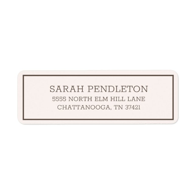Étiquette Moderne Simple Cream Brown (Devant)