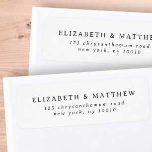 Étiquette Moderne simple élégant Mariage Chic Adresse de ret