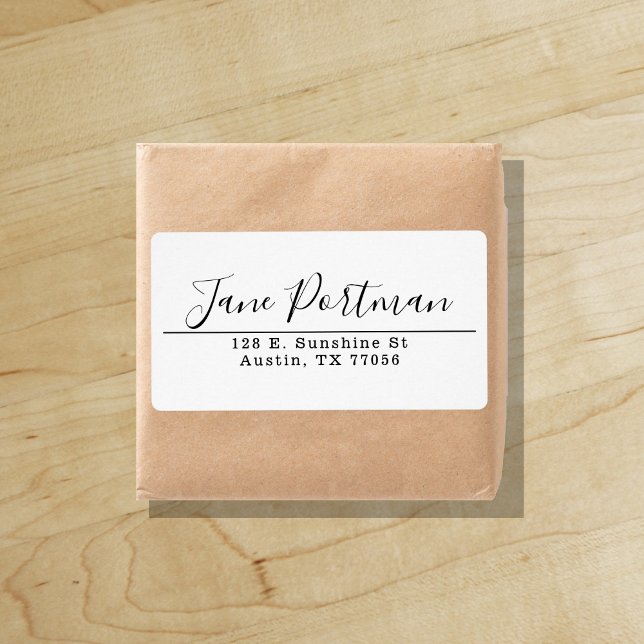 Étiquette Modernité élégante | Livraison de calligraphie ("Everyday is abundantly beautiful." 
Sincerely Best Wishes from Lucky Design World)