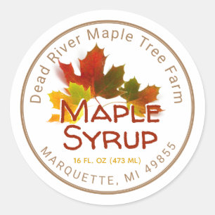 Étiquette modifiable Trio de feuilles d'érable au